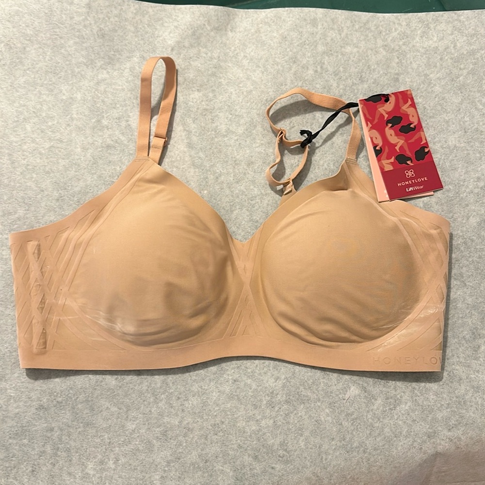HONEYLOVE Silhouette Bra XL Sand NWT